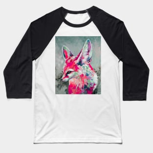 Oil fennec fox muzzle painting in multicolored tones. Baseball T-Shirt